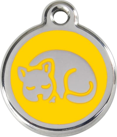 Red Dingo Kattenpenning 20 mm slapende kat geel