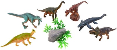 Johntoy dinosaurus speelgoedset - Animal World 8-delig - speelplezier.