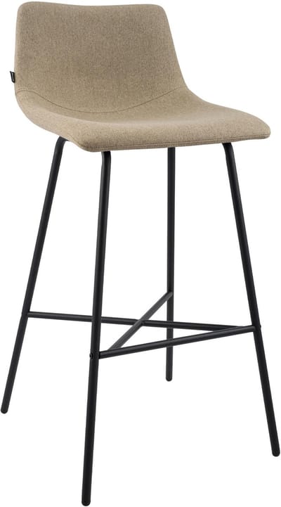 CLP Altona Barkruk - met rugleuning en voetsteun - zwart metalen frame - modern Scandinavisch - keukenbarkruk - zwart/taupe