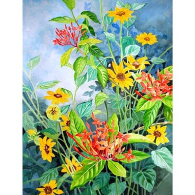 5D DIY Diamond schilderij gele bloemen borduren kruissteek Strass mozaïek Home Decor 20X30CM yellow