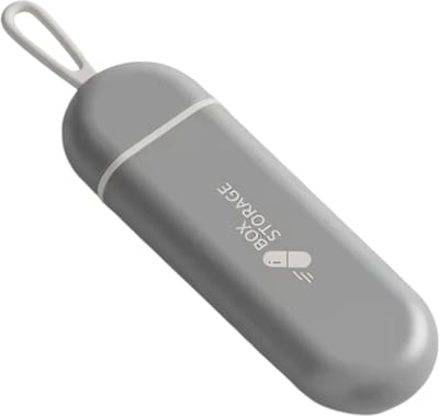 Rieba® Pillendoos – Medicijnendoosje – Pillen organizer – Uitneembaar opbergdoosje voor onderweg - 3 vakjes – Grijs