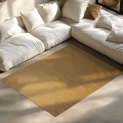 tectake® Vloerkleed 120 x 170 cm – Gevlochten Kleed in Jute-Look – Boho Vloerkleed voor Binnen en Buiten – Weerbestendig en Onderhoudsvriendelijk – Natuurkleur