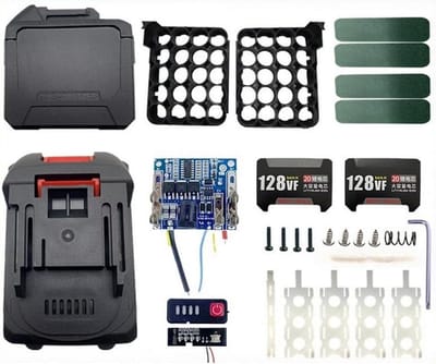 Batterij Opbergdoos - Accu Houder - Gereedschap Organiseren - PCBA-Ready Interne Lay-out - 11 x 11 x 7 cm - Zwart
