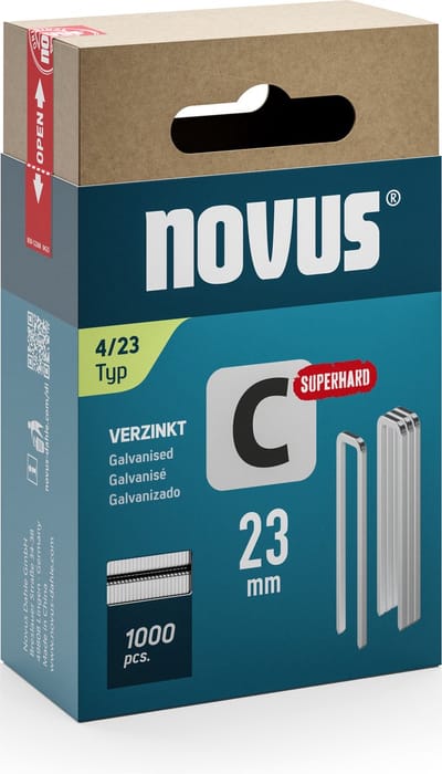 Novus Tools 042-0803 Nieten met smalle rug Type 4 1000 stuk(s) Afm. (l x b) 23 mm x 6.1 mm