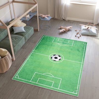 Tapiso Emma Vloerkleed Kinderkamer Jeugdkamer Voetbalveld Tapijt- 80x150