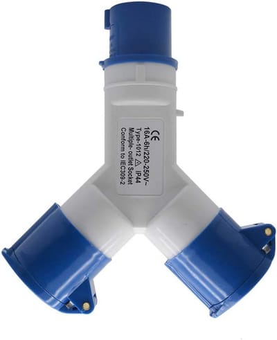 Industriële 2-Weg 32A 220V IP44 Verdeelbuis 3-Pools Stroomverdeler Stof- en Spatwaterdicht
