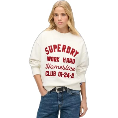 Superdry - Workwear losse trui met borduursel en ronde hals - Dames - Truien
