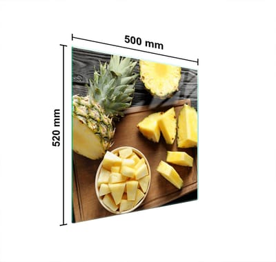 TMK ArtDeko - Glazen Beschermplaat - 50x52 cm - Ananas - VeiligeNagels