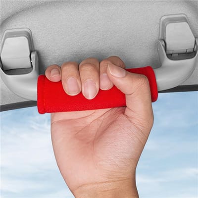 1Pcs Voiture Toit Accoudoir Couverture Souple Auto Intérieur Poignée De Traction Gants Outils De Protection Poignée De Plafond Housses De Protection Accessoires rouge