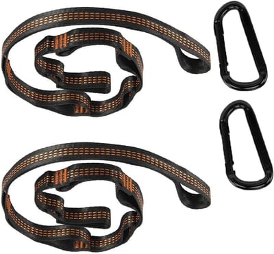 Hammock Bevestiging met 2 Carabiners en 2 Meter Touw voor Camping en Outdoor Activiteiten, Maximaal 300 kg Belastbaar