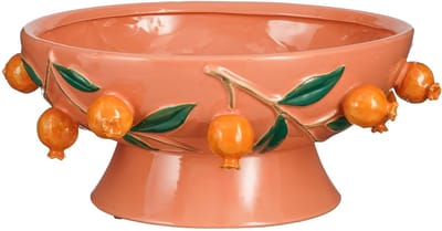 Mica Decorations Melika Decoratie Schaal - H16 x Ø39 cm - Keramiek - Roze