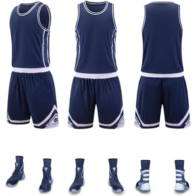 Basketbalpak Enkele Schouder Vier Punten Bibliotheek Volwassen Zweetabsorberend Ademend en Sneldrogend Basketbalpak Fitness Activiteitenpak 6XL blue