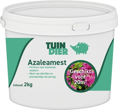 Azalea meststof | TUIN-DIER® | Azalea mest | Azalea voeding | Azalia mest | 100% natuurlijk | In handige bewaaremmer | 2.000 gram | 2 kilogram