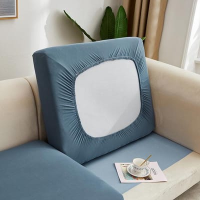 Housse de coussin de canapé extensible de couleur unie, housse de canapé pour salon, housse de chaise élastique amovible, protection de meubles Back cushion cover
