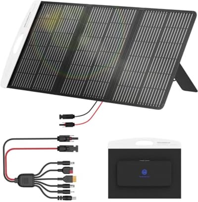 Opvouwbaar Zonnepaneel 100W - Draagbaar Monokristallijn met Verstelbare Standaard voor Camping en Camper