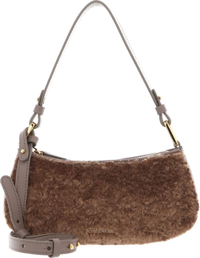 COCCINELLE Schoudertas Merveille Astrakan Mini Bag Ecofour Warm Taupe Bruine
