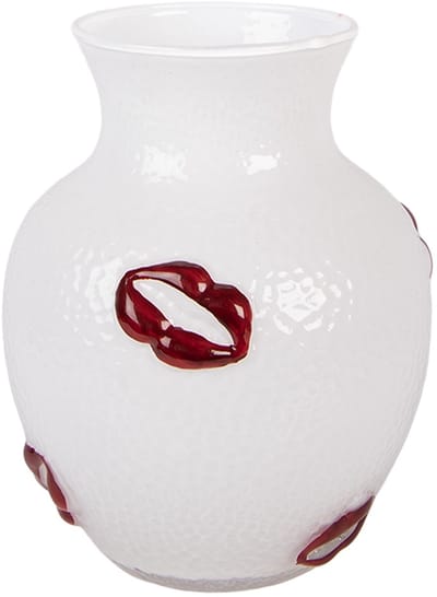 Clayre & Eef Vaas Ø 13x16 cm Wit Glas