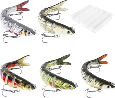 Thijox - 5 Stuks Snoek Kunstaas Wobbler 14 cm/26 g - Levensechte Swimbait voor Snoekbaars, Baars, Forel - Perfect Vis Aas voor Zoet en Zout Water