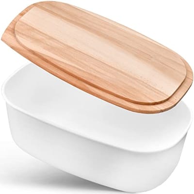 Grote broodtrommel - Brood opberger - Brood vers houden - Met rolklep - 40 cm breed - Natuurlijk hout