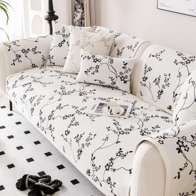 Frans Bankkussen Chenille Universeel Bankkussen Zijn Pruimenbloesem Jacquard Antislip Bankhoezen Stof voor Huishoudelijk Gebruik Hoes 70x70cm 1pcs