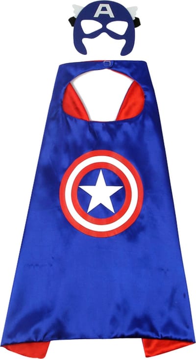Captain America Cape - Superhelden Cape - Inclusief masker - Met armband