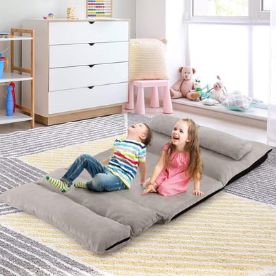 3-in-1 Opvouwbare Vloerbank – Grijs – Grijs - Medahomestore