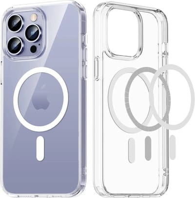 Magnetische Back Cover - Draadloos opladen - Geschikt voor Appel iPhone 14 Pro Max - Transparant