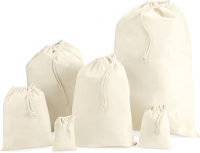 Canvas Tasjes - 25x - wit - katoen - opbergtasje met afsluitkoord - 25x30 cm - cadeau tasje/goodie bags