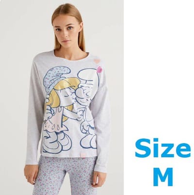 Smurfin Smurfen T-shirt - Dames - Benetton - Maat M