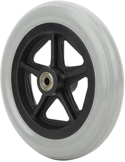 Rolstoel Voorwiel - Loopstoel Wiel - Gehandicaptenvoertuig Gebruik - Lichtgewicht Rubber Materiaal - 7 Inch Diameter - Grijs
