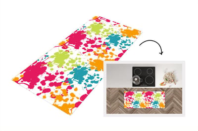 Keukenloper - Loper keuken - Patronen - Verf - Regenboog - 120x50 cm - Keukenloper vinyl