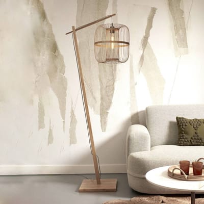 GOOD&MOJO Vloerlamp Hokkaido - Bamboe - 63x36x176cm - Bohemian - Staande lampen voor Woonkamer - Slaapkamer