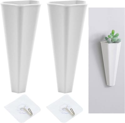 Hanging Flower Pot Decoratie - 10 Stuks Witte Wandvazen zonder Gat voor Planten, Succulenten en Tuinaccessoires