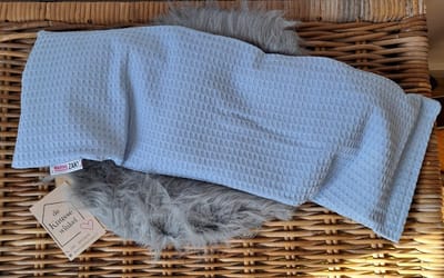 Warmezak! - XL - Pittenzak / coldpack - Wasbare hoes - Made in NL - 60x20cm - Blauw - Wafelstof - Pittenkussen met biologische tarwe - Warmtekussen voor in de magnetron