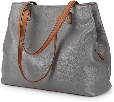 Dames Handtas van Zacht Echt Leer, Ruime Schoudertas voor 13 Inch Laptop, Stijlvolle en Functionele Tas