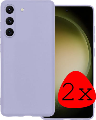 Hoesje 2 Stuks - Geschikt voor Samsung Galaxy S23 - Sterk & Shockproof - Case Siliconen - Back Cover - Telefoon Hoes - Lila