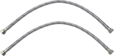 Allecta - Flexibele aansluitslang set van 2 - 500 mm - 3/8" vrouwelijk - 3/8" vrouwelijk - waterkraan - gezondheidsmengkraan - keuken - badkamer - sanitair