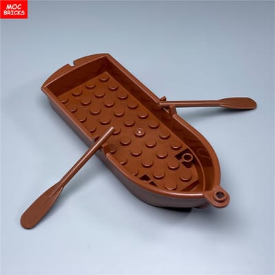 MOC Blokken Dugout Kano Peddel Schip Boot Kamp Hut Piraat Scène Bijlage Militaire Gemonteerd Bouwsteen Accessoires Kinder Speelgoed