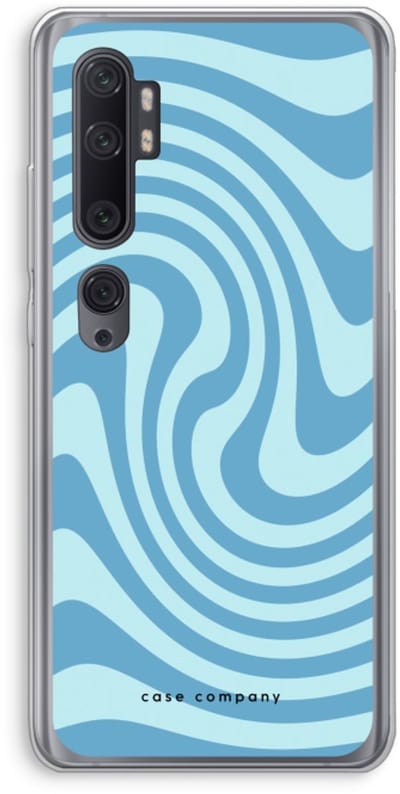 Case Company® - Hoesje geschikt voor Xiaomi Mi Note 10 hoesje - Swirl Blauw - Soft Cover Telefoonhoesje - Bescherming aan alle Kanten en Schermrand