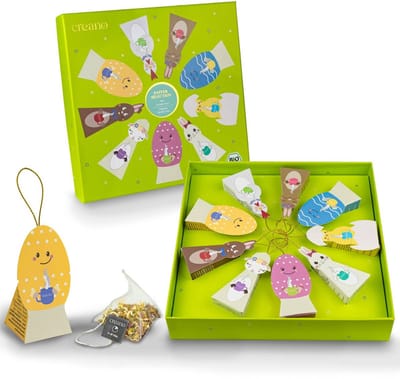 Paaseditie biologische kruidenthee 9-delige piramide geschenkset "ORGANIC HERBAL TEA" - 9 biologische piramide theezakjes in 9 verschillende soorten - 22,5g*