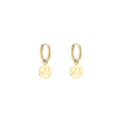Bijoutheek JE12692 Oorhanger oorring Smiley Goud