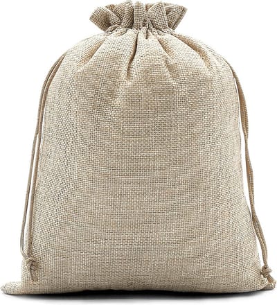 20x Jute Zakjes met Trekkoord Bruin Linnen Burlap Opslagcadeauzakjes 20x25cm