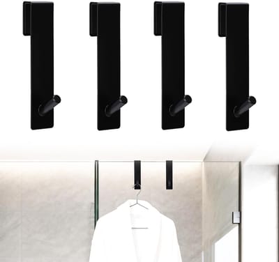 4 Stuks Handdoekhaakjes Douchewand – Roestvrij Stalen Duschaken voor Glas, Zonder Boren, Met Beschermende Rubberstrip, Max. 10kg, Past op Glas tot 10mm Dikte, Voor Badkamer & Hotel