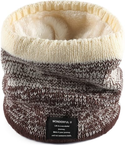 Nivard Nekwarmer - Dames - Fleece - Motor - Bandana - Masker - Colsjaal - Sjaal - Gewatteerd - Skiën - Winter - Fietsen - Beige