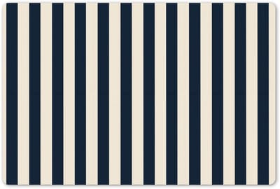 Placemats 45x30 cm - Placemat kunststof - 1 stuk - Verticale strepen - Blauw - Crème - Borden onderleggers - Decoratie voor op tafel - Keuken tafeldecoratie accessoires - Vinyl onderlegger - Tafelversiering