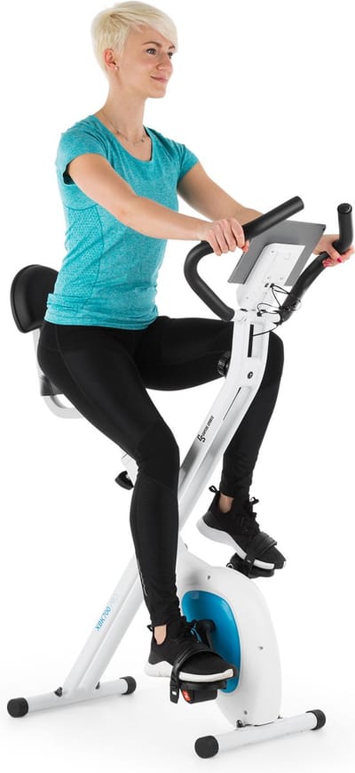 Capital Sports Azura Air Hometrainer, Fiets met Magnetische Weerstand, Opvouwbare Hometrainer, Fitnessfiets voor Conditietraining met Tablethouder, Fitnessapparaat voor Thuis
