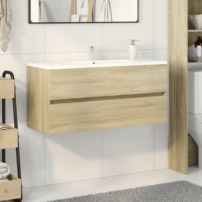vidaXL - Wastafelkast - 100x38,5x45 - cm - bewerkt - hout - sonoma - eikenkleurig