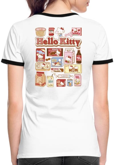 Hello Kitty Snack Collage Vrouwen Contrast Shirt
