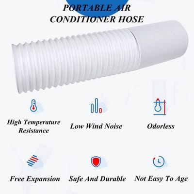 Afvoerslang Flexibel - Afvoerslang Airco - Afvoerslang Vaatwasser - Afvoerslang Droger - Hoogwaardige Materialen - Diameter 13cm, Lengte 2m - Airco Slang