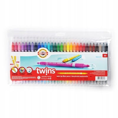 Koh-I-Noor Twins Dubbelzijdige Markers, 30 Kleuren